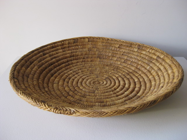 BASKET, Shallow Large Woven